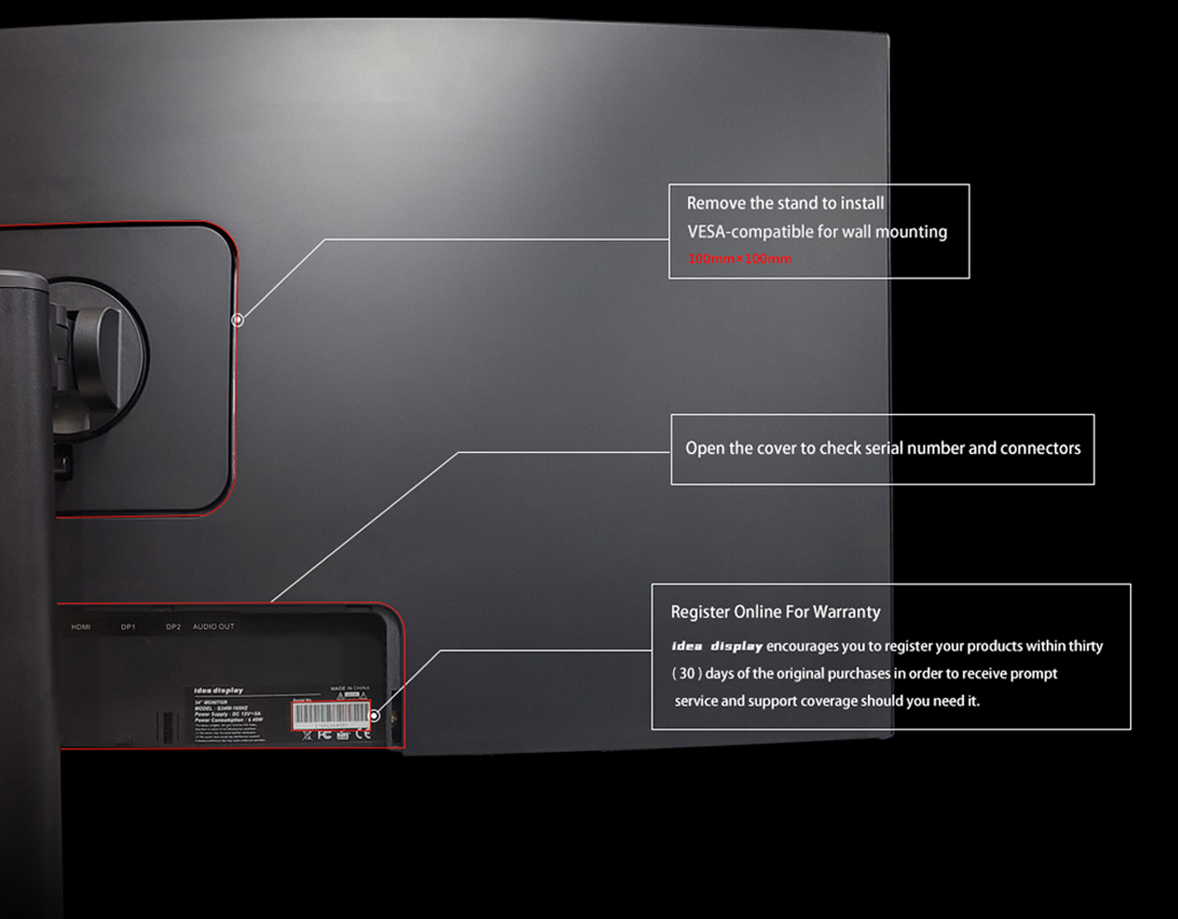 idea display G34W,34" VA Curved 1500R 2K WQHD 219 3440X1440,165Hz